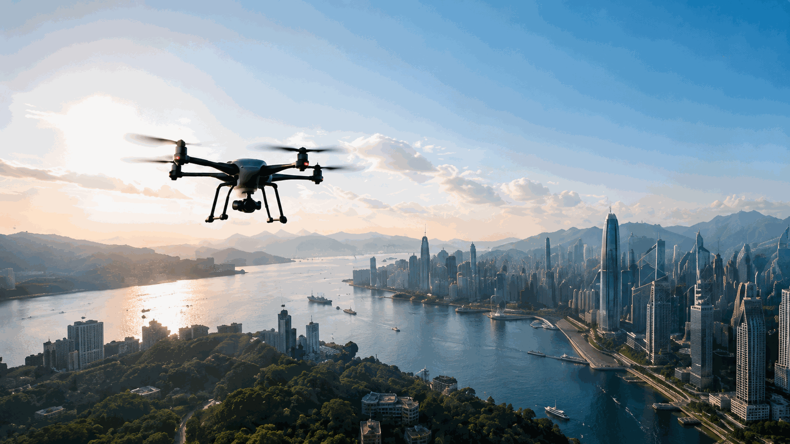 ESG Drone Platform over city